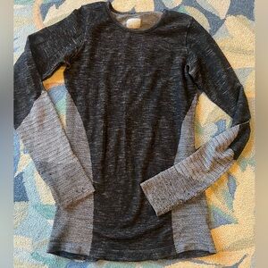 Athleta Black and Gray Knit wool shirt size medium